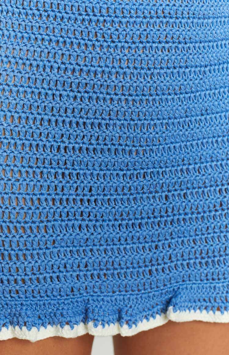 Ensley Blue Crochet Mini Skirt sold by Beginning Boutique product image thumbnail 7