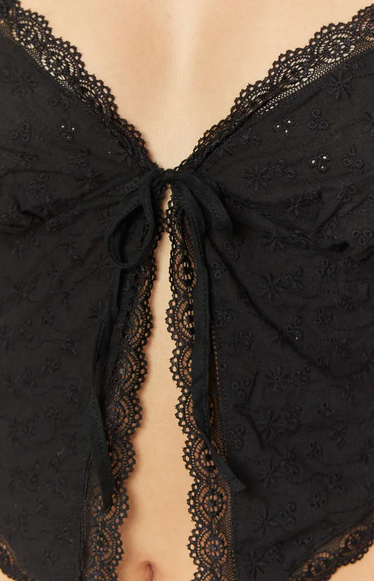 Claudia Black Tie Front Top sold by Beginning Boutique product image thumbnail 5