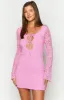 Love Me Pink Lace Long Sleeve Mini Dress sold by Beginning Boutique