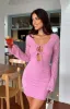 Love Me Pink Lace Long Sleeve Mini Dress sold by Beginning Boutique