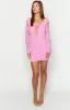 Love Me Pink Lace Long Sleeve Mini Dress sold by Beginning Boutique