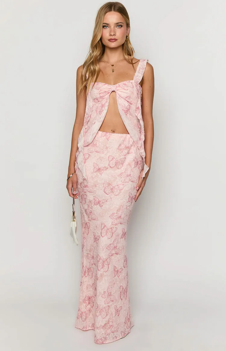 Jacqulin Pink Butterfly Maxi Skirt sold by Beginning Boutique product image thumbnail 2