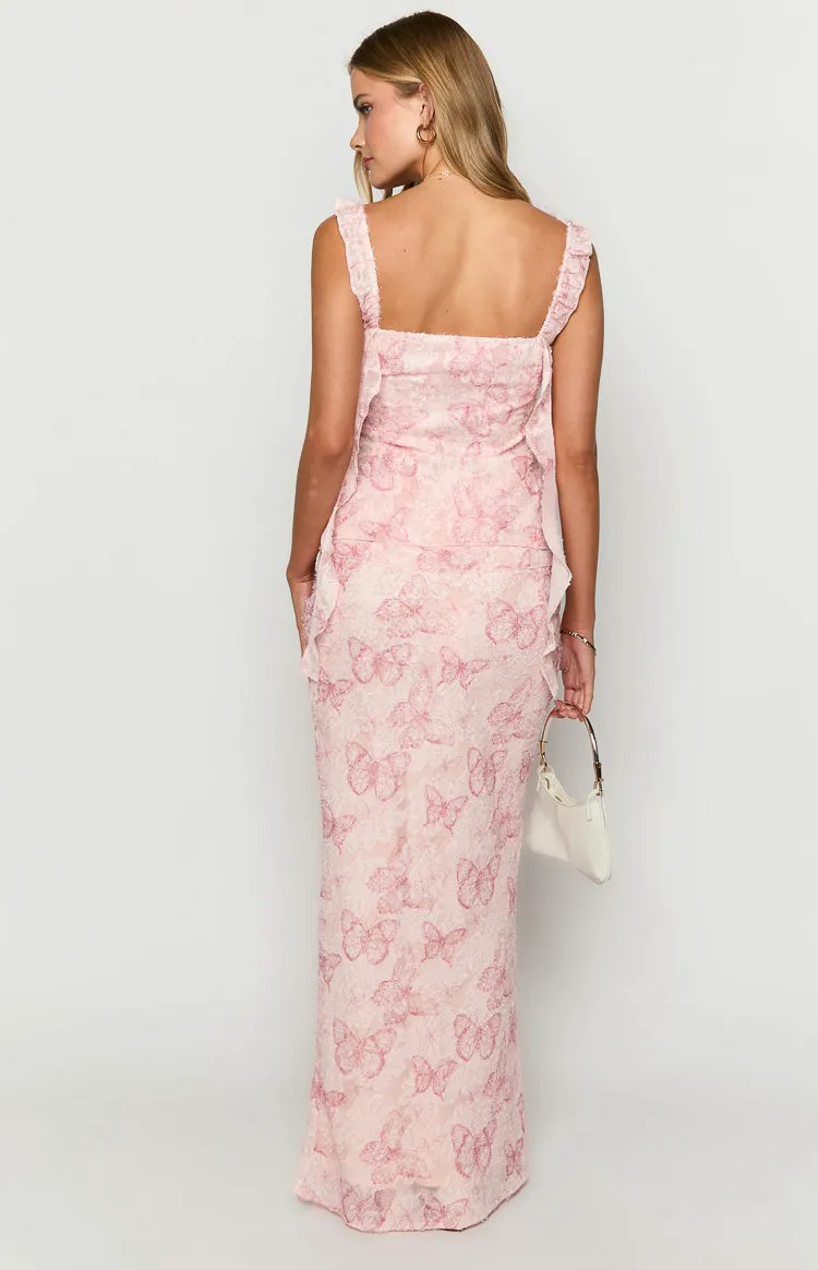 Jacqulin Pink Butterfly Maxi Skirt sold by Beginning Boutique product image thumbnail 5