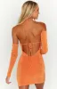 Everlee Orange Mini Dress sold by Beginning Boutique