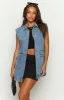 Orla Mid Wash Denim Vest sold by Beginning Boutique