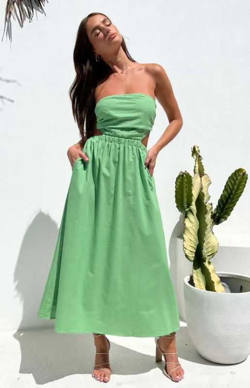 Marcella Mint Midi Dress sold by Beginning Boutique