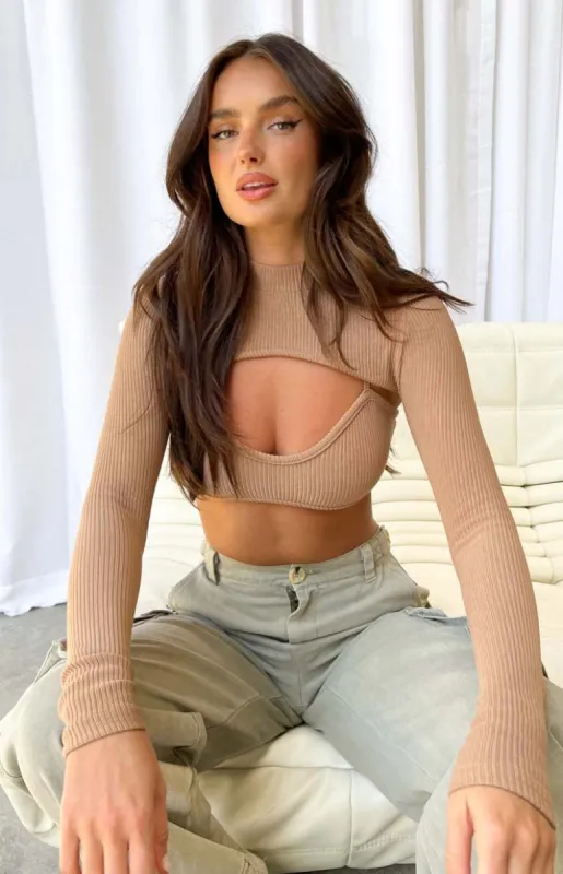 Adventure Latte Rib Top sold by Beginning Boutique