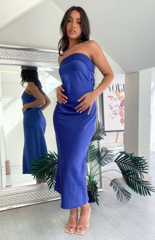 Maiah Navy Maxi Dress sold by Beginning Boutique
