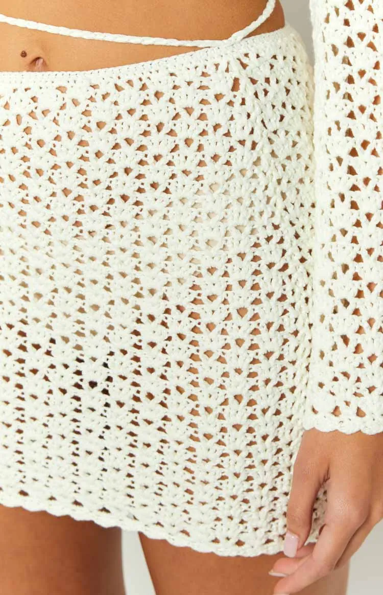 Hadie White Crochet Mini Skirt sold by Beginning Boutique product image thumbnail 4