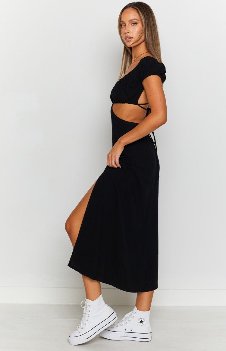 Saisha Off The Shoulder Maxi Dress Black sold by Beginning Boutique product image thumbnail 5
