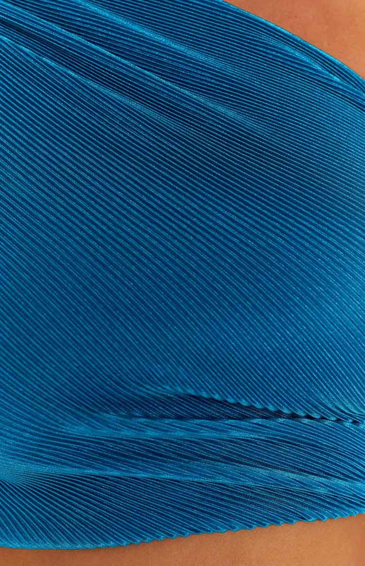 Lailah Blue One Shoulder Crop Top sold by Beginning Boutique product image thumbnail 6