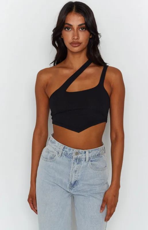 Florence Black One Shoulder Top sold by Beginning Boutique