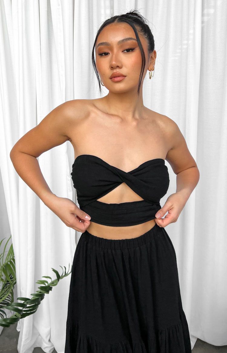 Cassian Black Crop Top sold by Beginning Boutique product image thumbnail 2