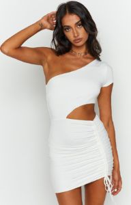 Calley White Mini Dress sold by Beginning Boutique
