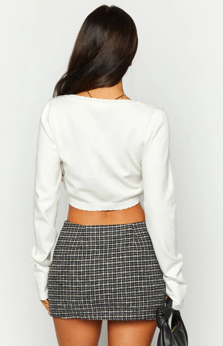 Liam White Long Sleeve Crop Top sold by Beginning Boutique product image thumbnail 5