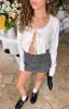 Liam White Long Sleeve Crop Top sold by Beginning Boutique