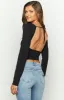 Vortex Black Long Sleeve Knit Top sold by Beginning Boutique