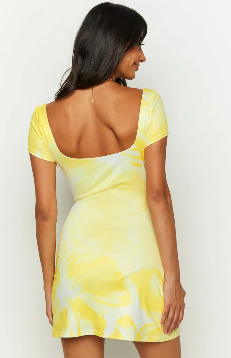 Pure Honey Printed Yellow Mini Dress sold by Beginning Boutique product image thumbnail 5