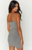 Ingrid Grey Mini Slip Dress sold by Beginning Boutique