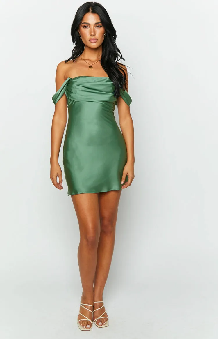 Zoella Green Off The Shoulder Mini Dress sold by Beginning Boutique product image thumbnail 3