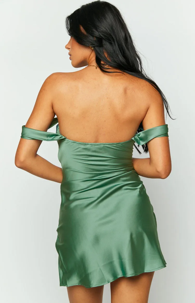 Zoella Green Off The Shoulder Mini Dress sold by Beginning Boutique product image thumbnail 5