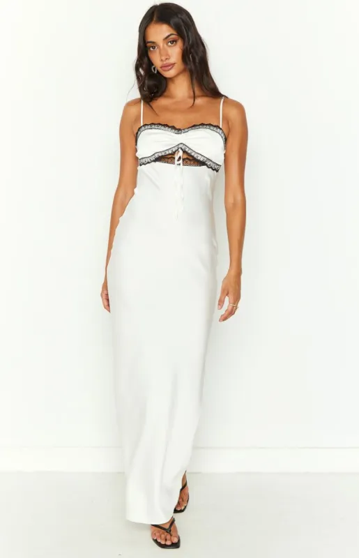 Forever White Lace Maxi Dress sold by Beginning Boutique