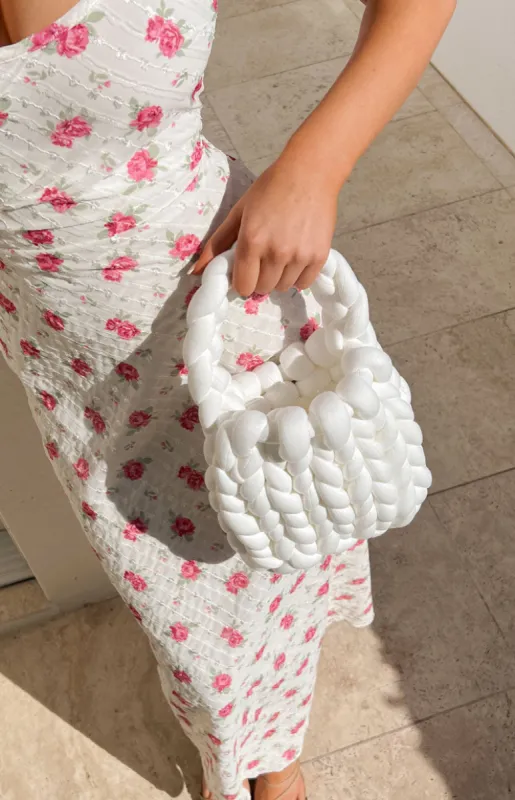 Marta White Crochet Bag sold by Beginning Boutique