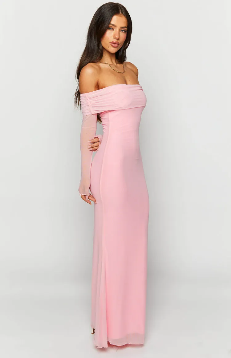 Coraline Pink Long Sleeve Maxi Dress sold by Beginning Boutique product image thumbnail 4