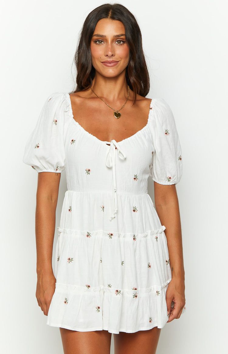 Blossom White Floral Mini Dress sold by Beginning Boutique product image thumbnail 5