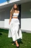 Cosmos Maxi Skirt White sold by Beginning Boutique
