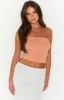 Kerrie Orange Rib Tube Top sold by Beginning Boutique
