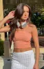 Kerrie Orange Rib Tube Top sold by Beginning Boutique