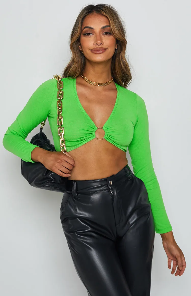 Camello Long Sleeve Crop Green sold by Beginning Boutique
