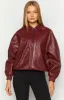 Lioness Kenny Burgundy Bomber Jacket sold by Beginning Boutique