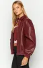 Lioness Kenny Burgundy Bomber Jacket sold by Beginning Boutique