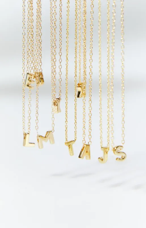 18k Letter Gold Necklace sold by Beginning Boutique