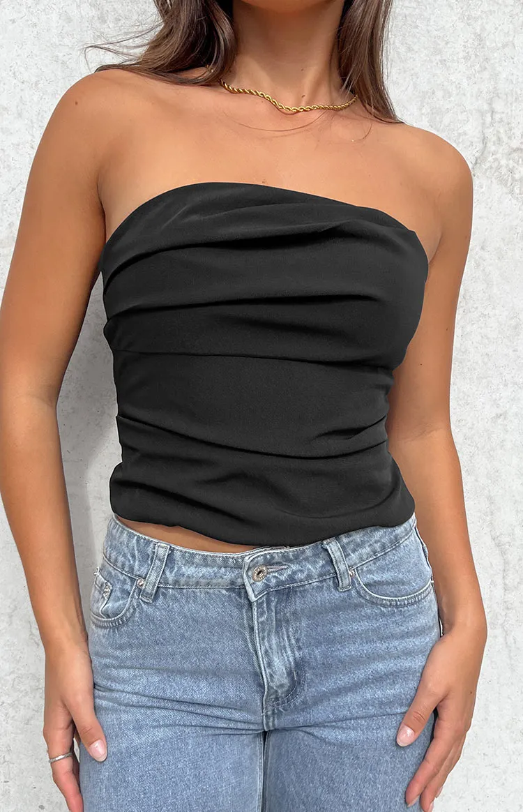 Like That Black Strapless Top sold by Beginning Boutique