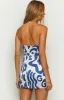 Lauren Blue Print Strapless Mini Dress sold by Beginning Boutique