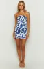 Lauren Blue Print Strapless Mini Dress sold by Beginning Boutique