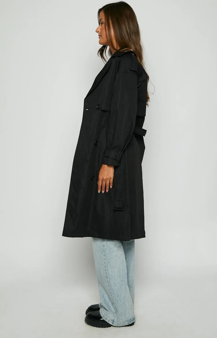 Giselle Black Trench Coat sold by Beginning Boutique product image thumbnail 3