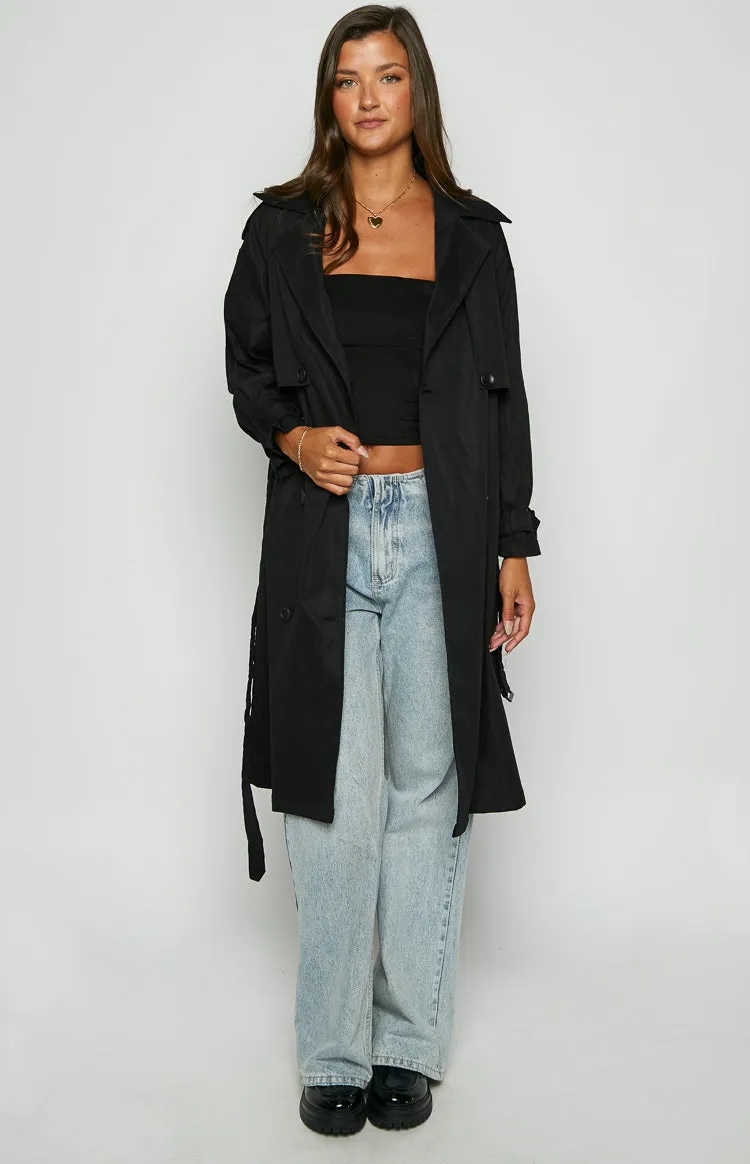 Giselle Black Trench Coat sold by Beginning Boutique product image thumbnail 2