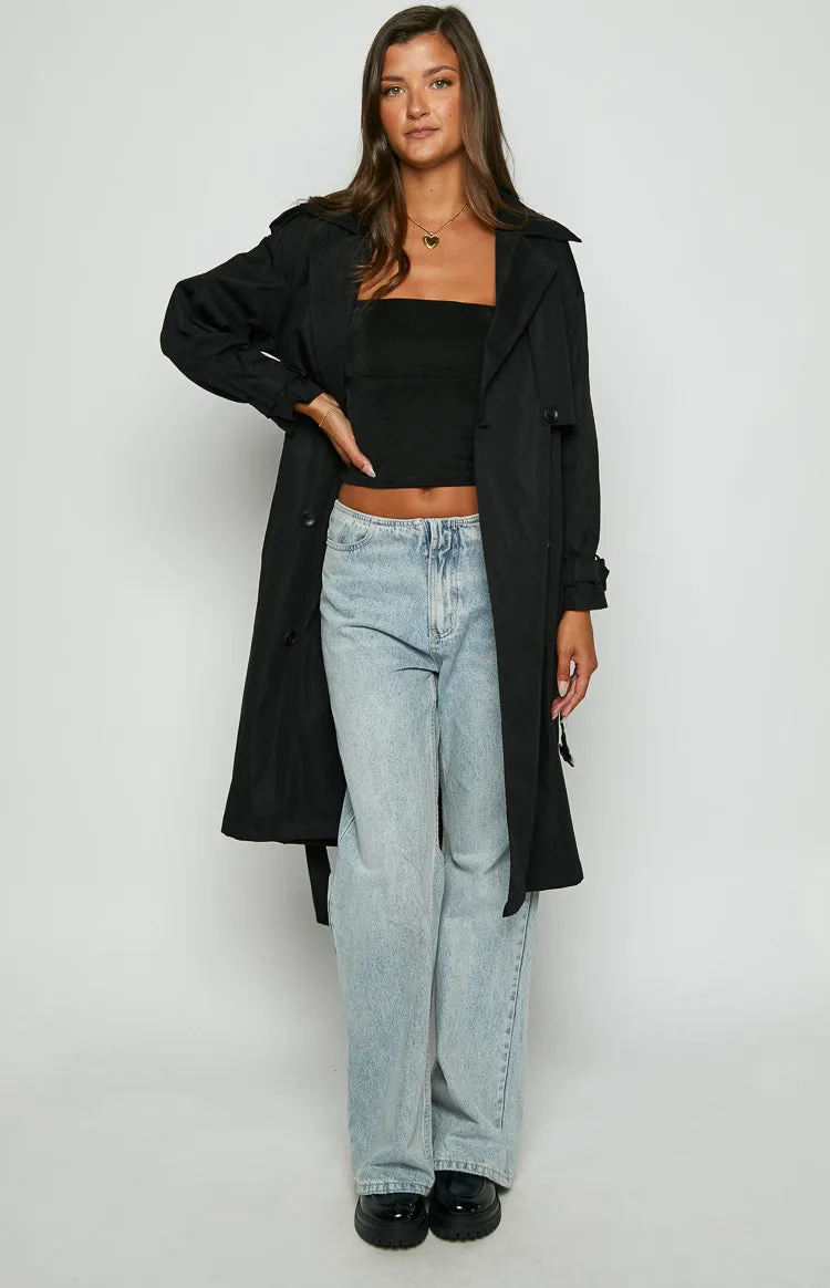 Giselle Black Trench Coat sold by Beginning Boutique product image thumbnail 5