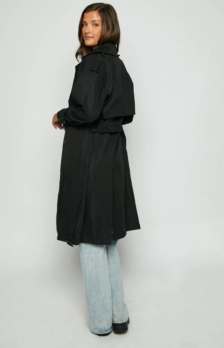 Giselle Black Trench Coat sold by Beginning Boutique product image thumbnail 4
