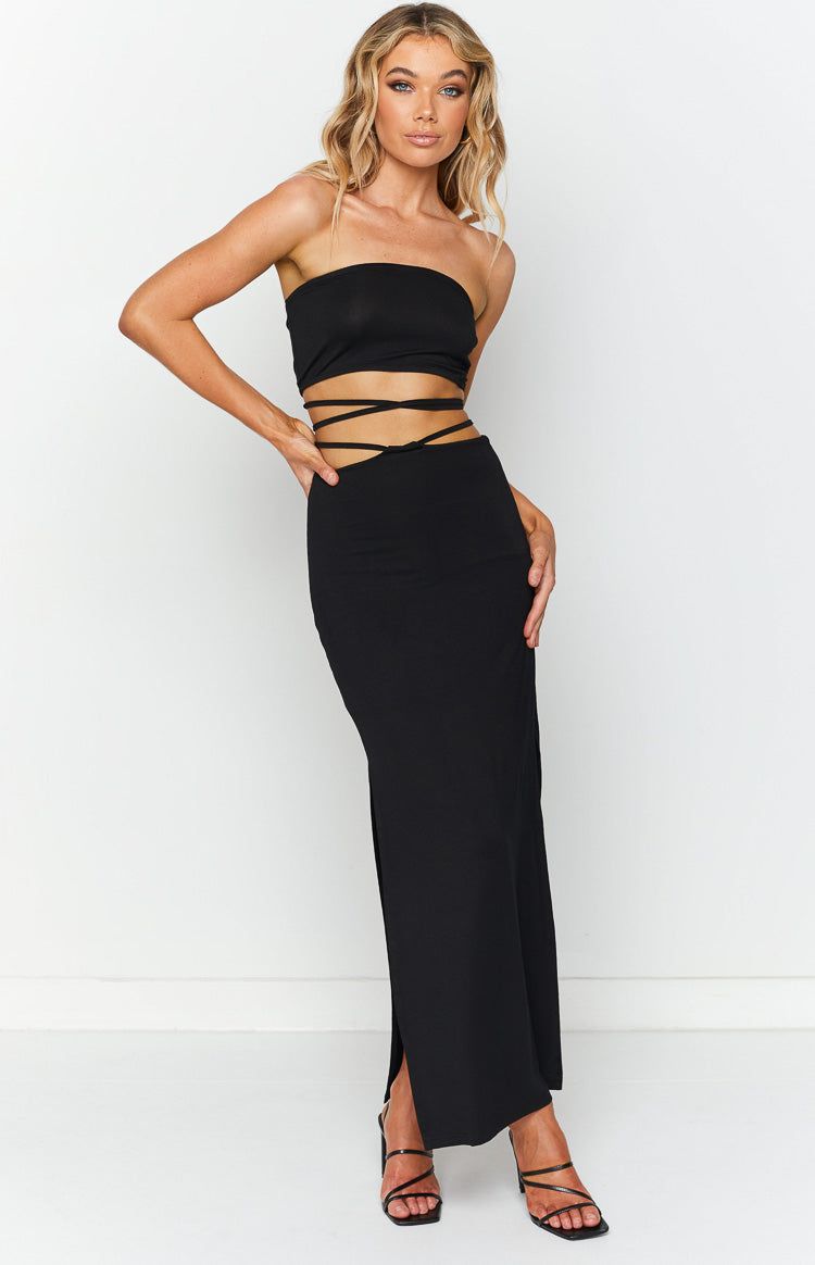 Delvie Black Maxi Skirt sold by Beginning Boutique product image thumbnail 5