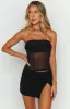 Gabe Black Mesh Mini Skirt sold by Beginning Boutique