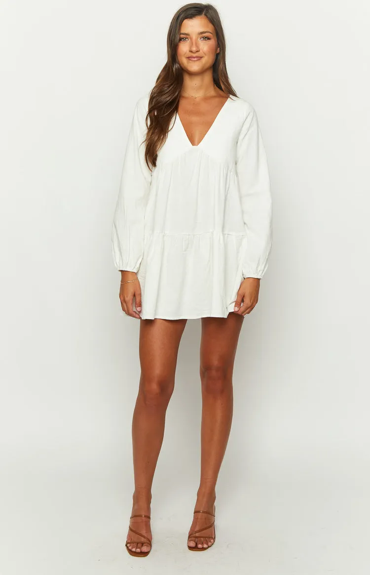Retta White Long Sleeve Mini Dress sold by Beginning Boutique product image thumbnail 2