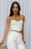 Lacie White Trim Corset Top sold by Beginning Boutique