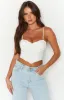 Lacie White Trim Corset Top sold by Beginning Boutique