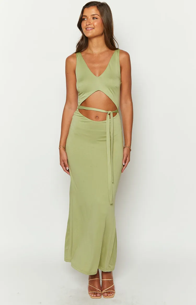 Zuri Khaki Maxi Dress sold by Beginning Boutique product image thumbnail 3