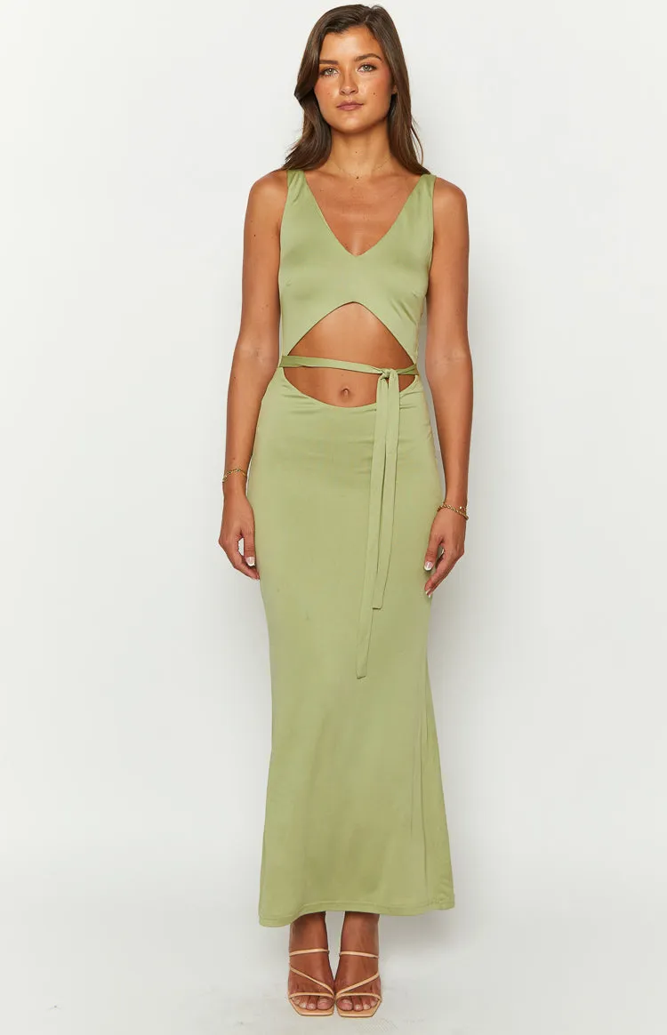 Zuri Khaki Maxi Dress sold by Beginning Boutique product image thumbnail 2